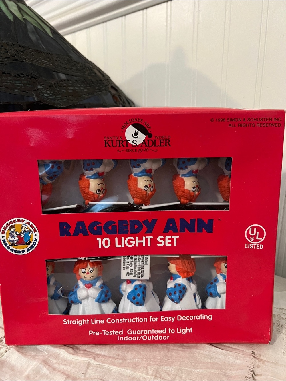 Kurt Adler 1998 Raggedy Ann blow mold string lights